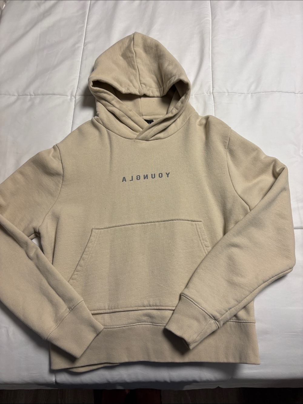 YoungLA Men’s Beige/Tan Hooded Sweatshirt